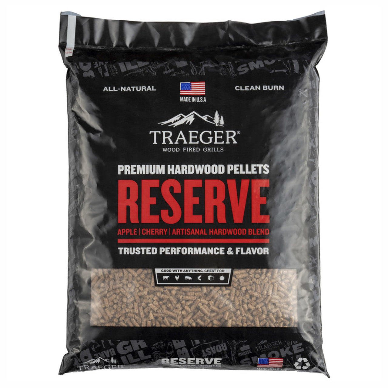 Traeger Reserve Blend Wood Pellet Fuel 20Lb Bag