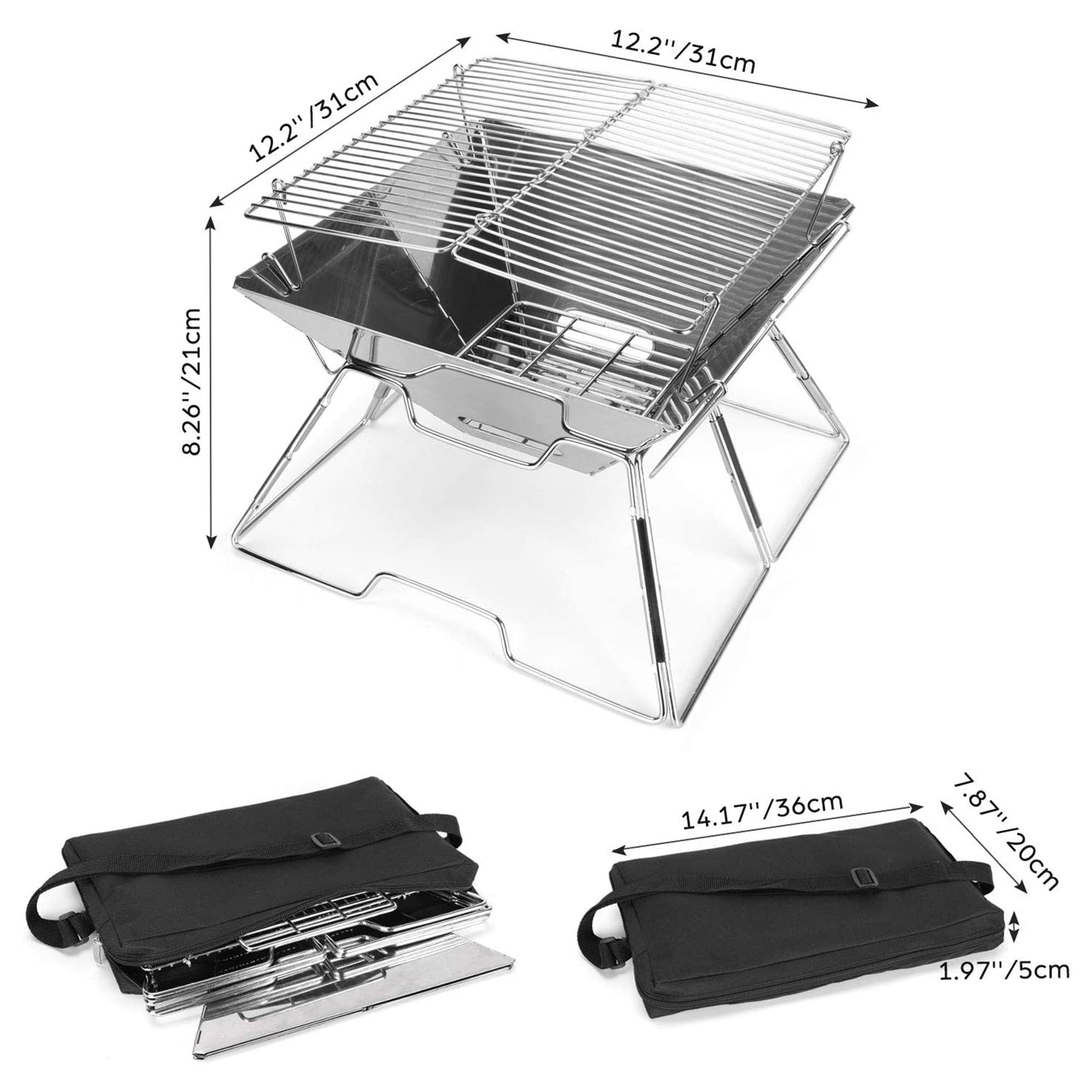 Flame On 2 in 1 Charcoal Grill & Fire Pit