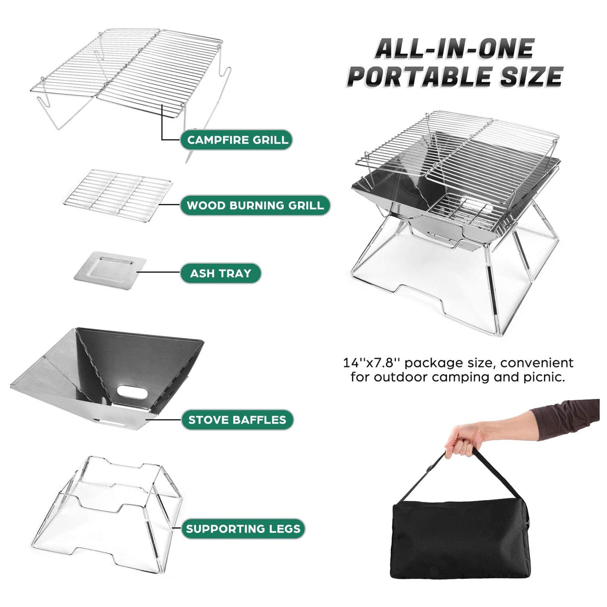 Flame On 2 in 1 Charcoal Grill & Fire Pit