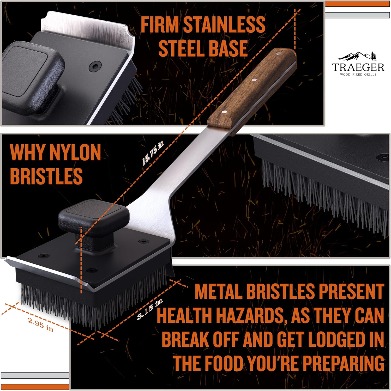 Traeger BBQ Cleaning Brush Black