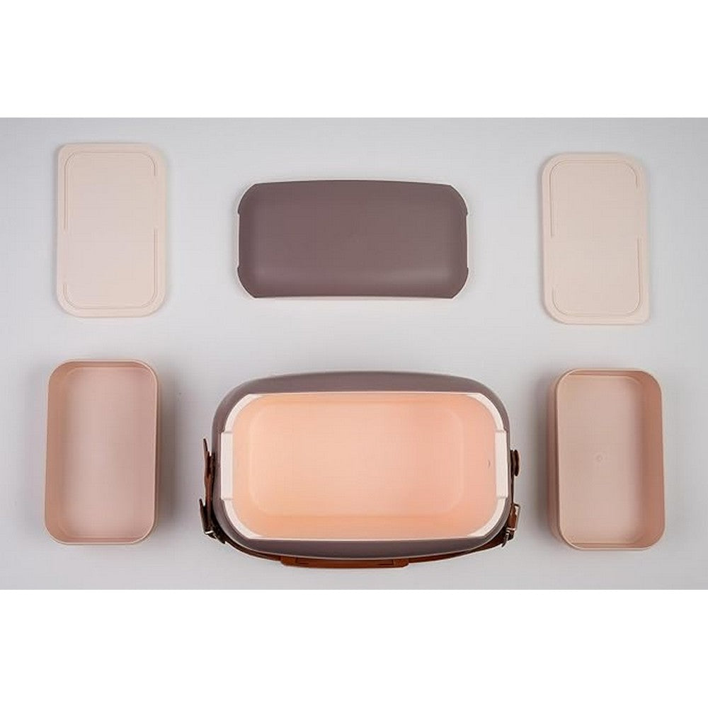 Polarbox 6 Liter Urban Cooler Bag with 2 Containers Mauve Gold