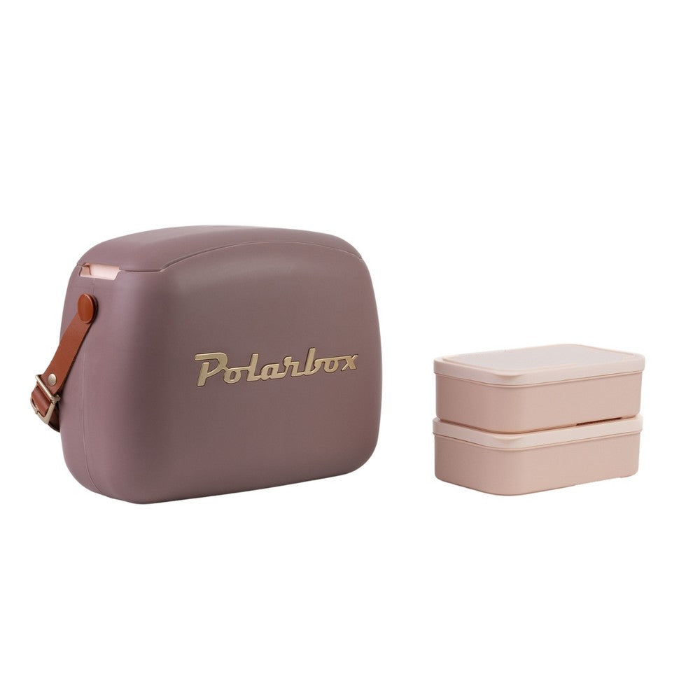 Polarbox 6 Liter Urban Cooler Bag with 2 Containers Mauve Gold