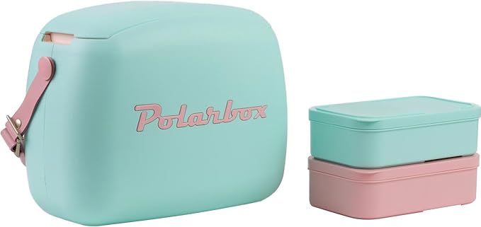 Polarbox 6 Liter Summer Pop Cooler Bag with 2 Containers Verde Agua, Rosa