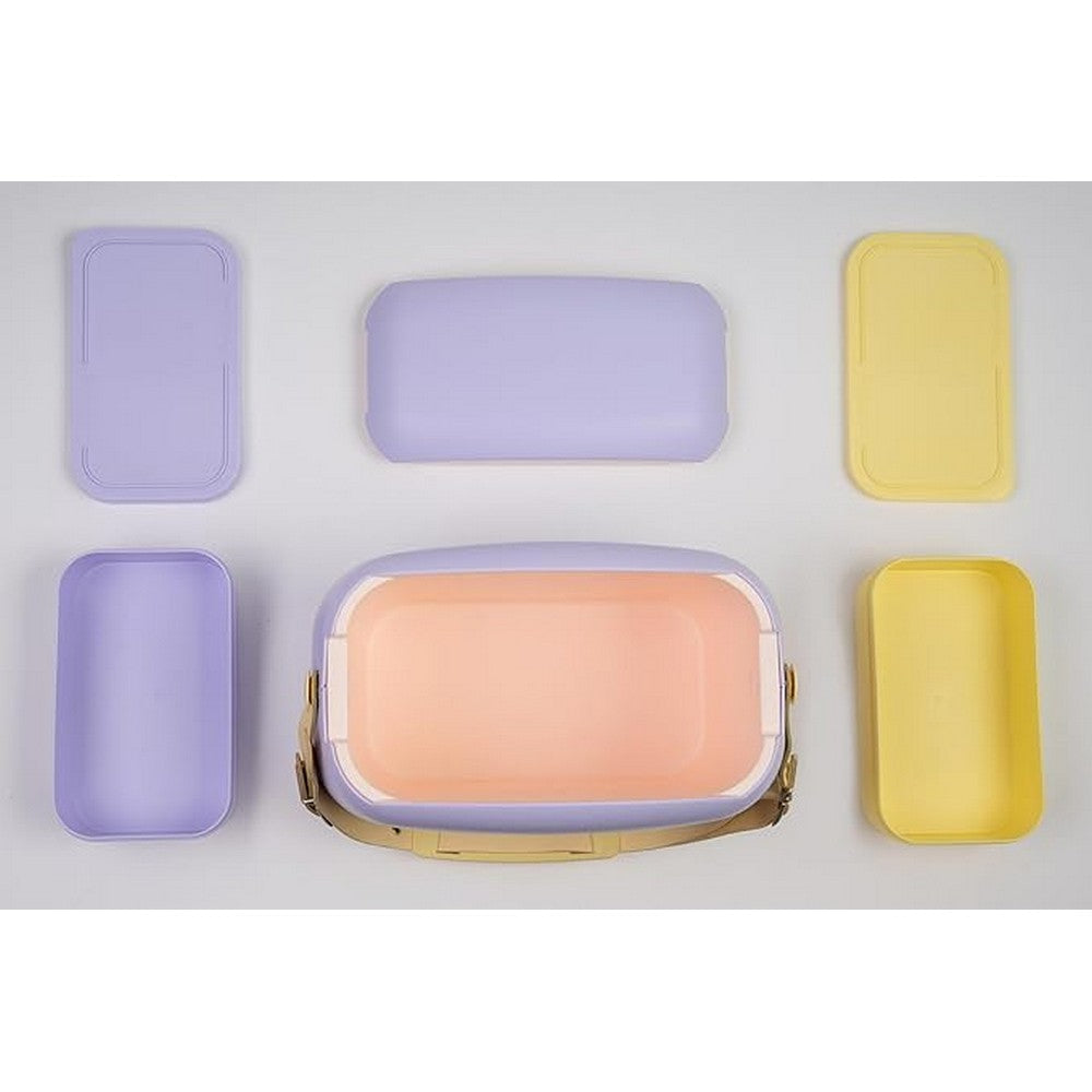 Polarbox 6 Liter Summer Pop Cooler Bag with 2 Containers Malva, Amarillo