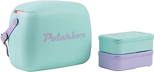 Polarbox 6 Liter Summer Pop Cooler Bag with 2 Containers Celeste, Sky Blue yellow