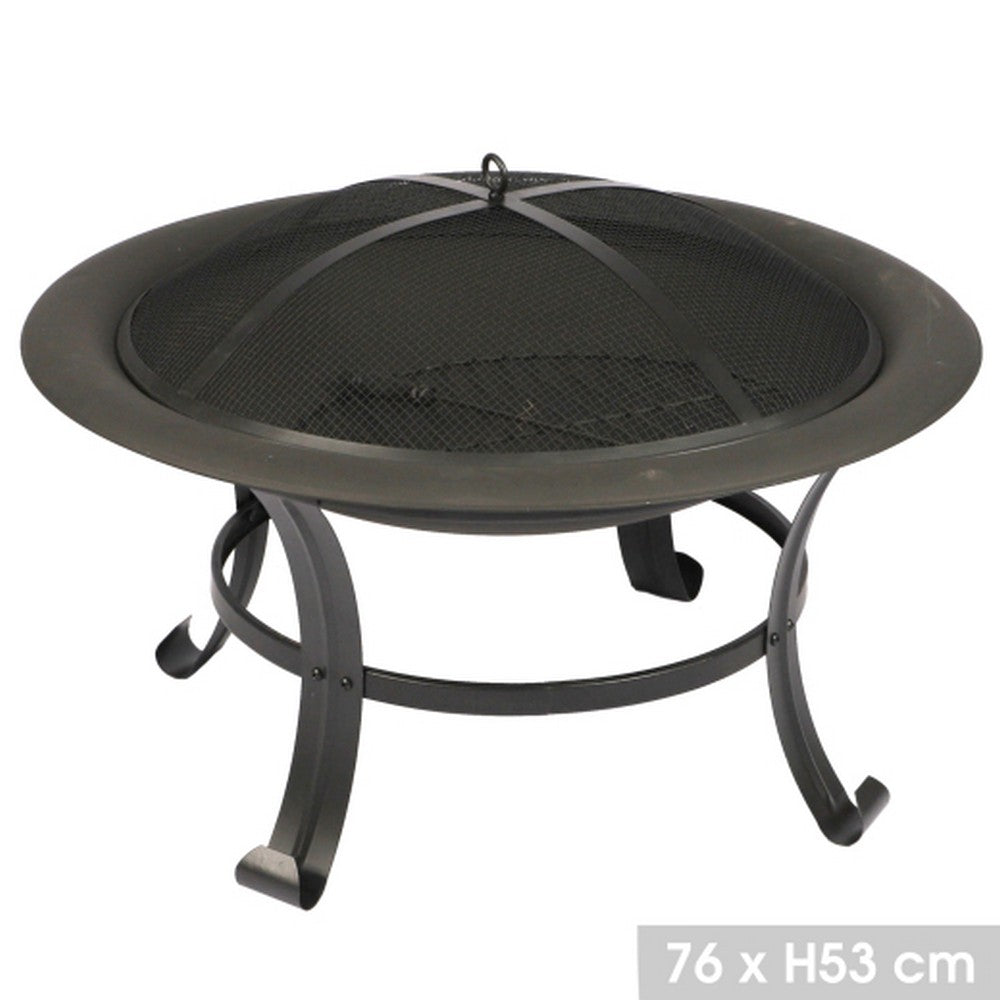 Elite Fire Pit with Lid & Poker D76Cm x H53 cm