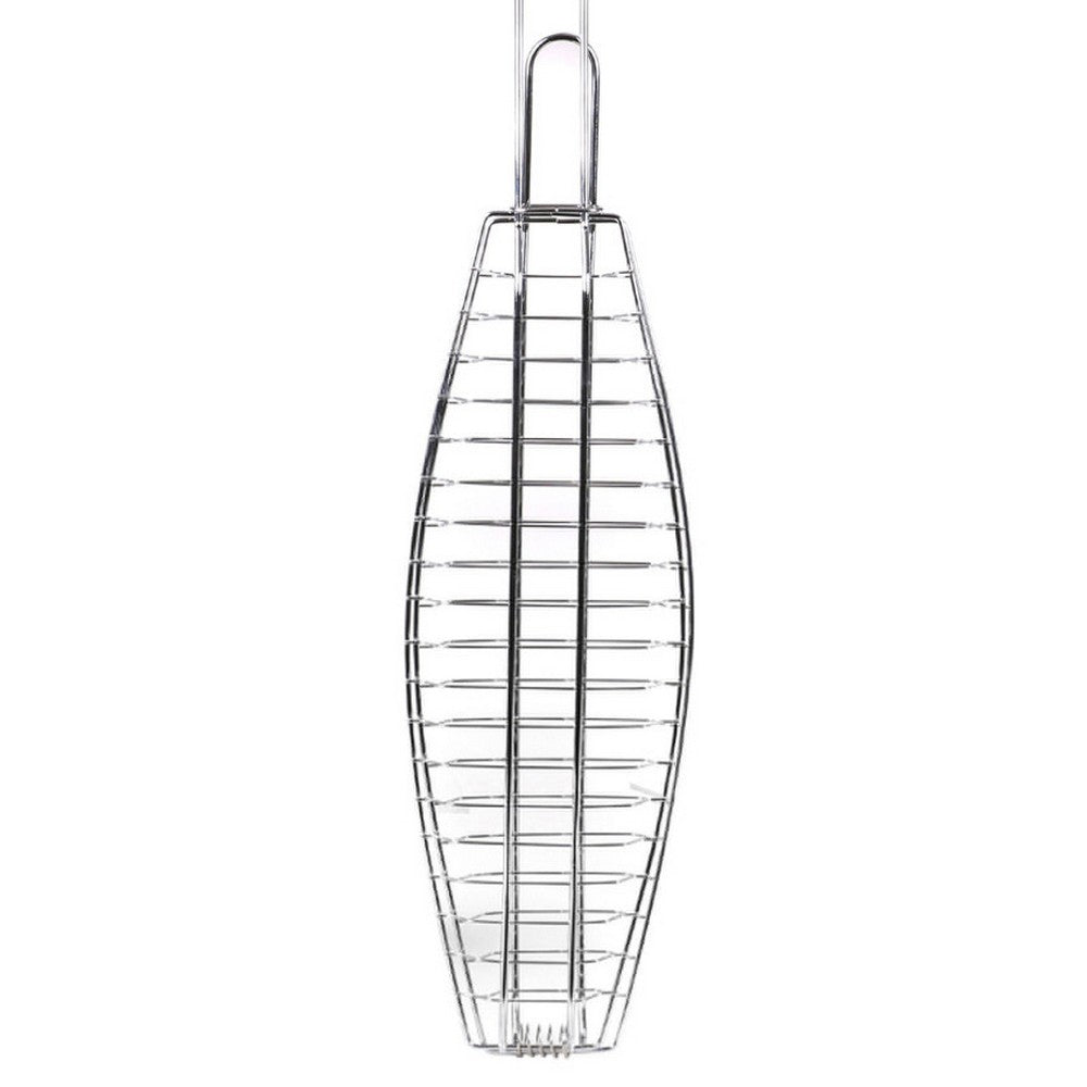 Elite Bbq Fish Grill Flat Wooden Handle