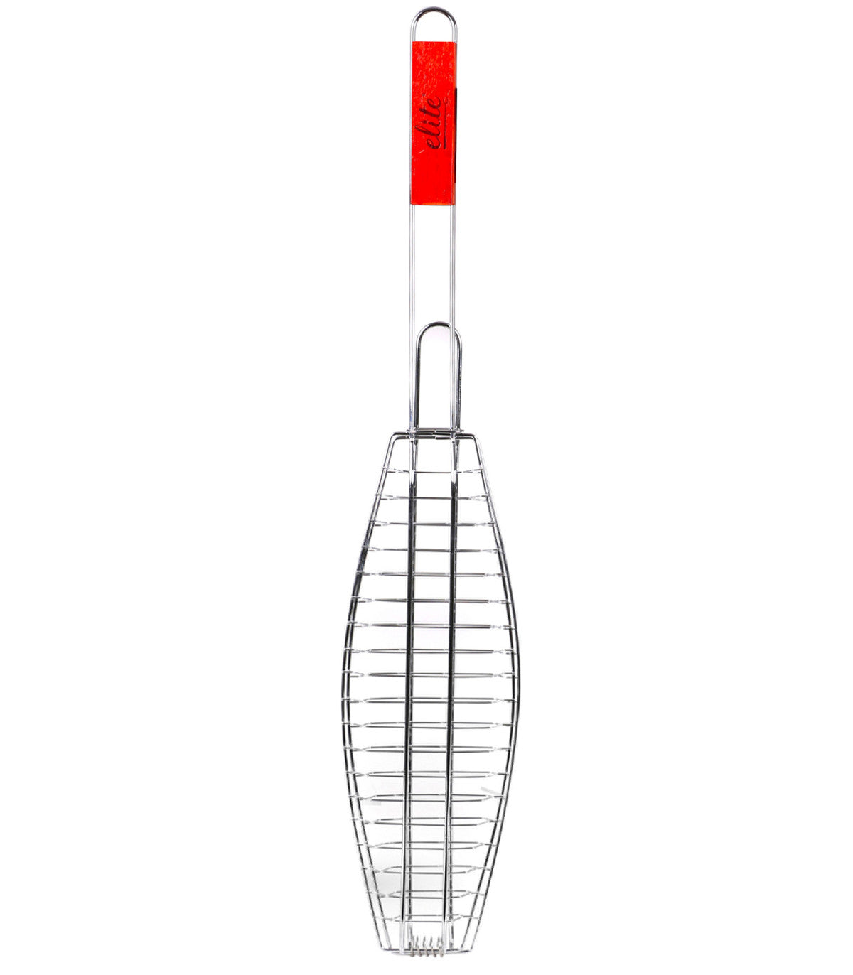 Elite Bbq Fish Grill Flat Wooden Handle