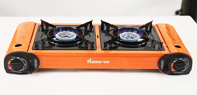 Flame On Double Stove with Grill Plate
