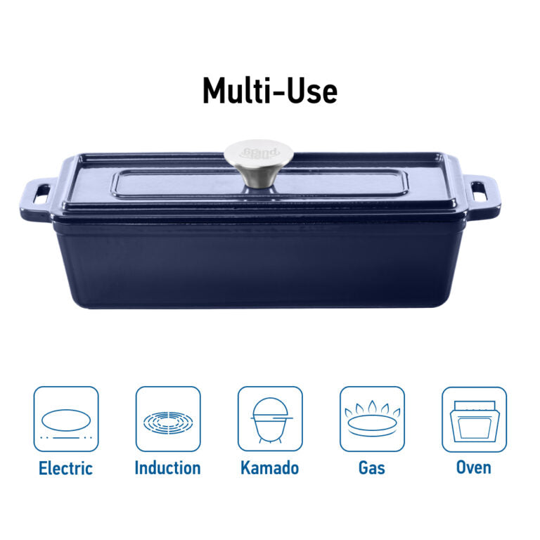 Grand Feu Cast iron baking dish with lid Grand FEU 1.7 L (Blue)