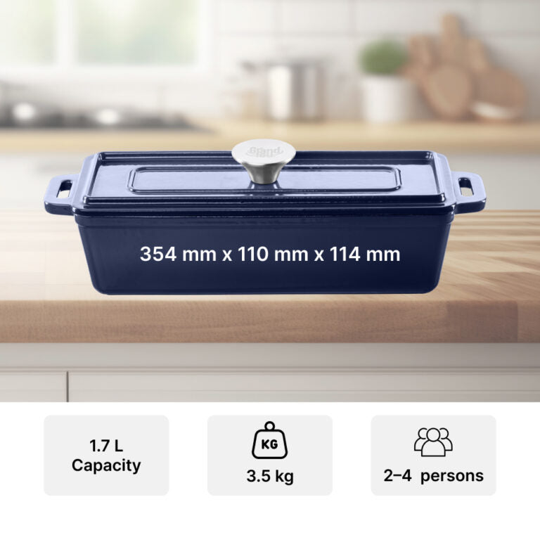 Grand Feu Cast iron baking dish with lid Grand FEU 1.7 L (Blue)