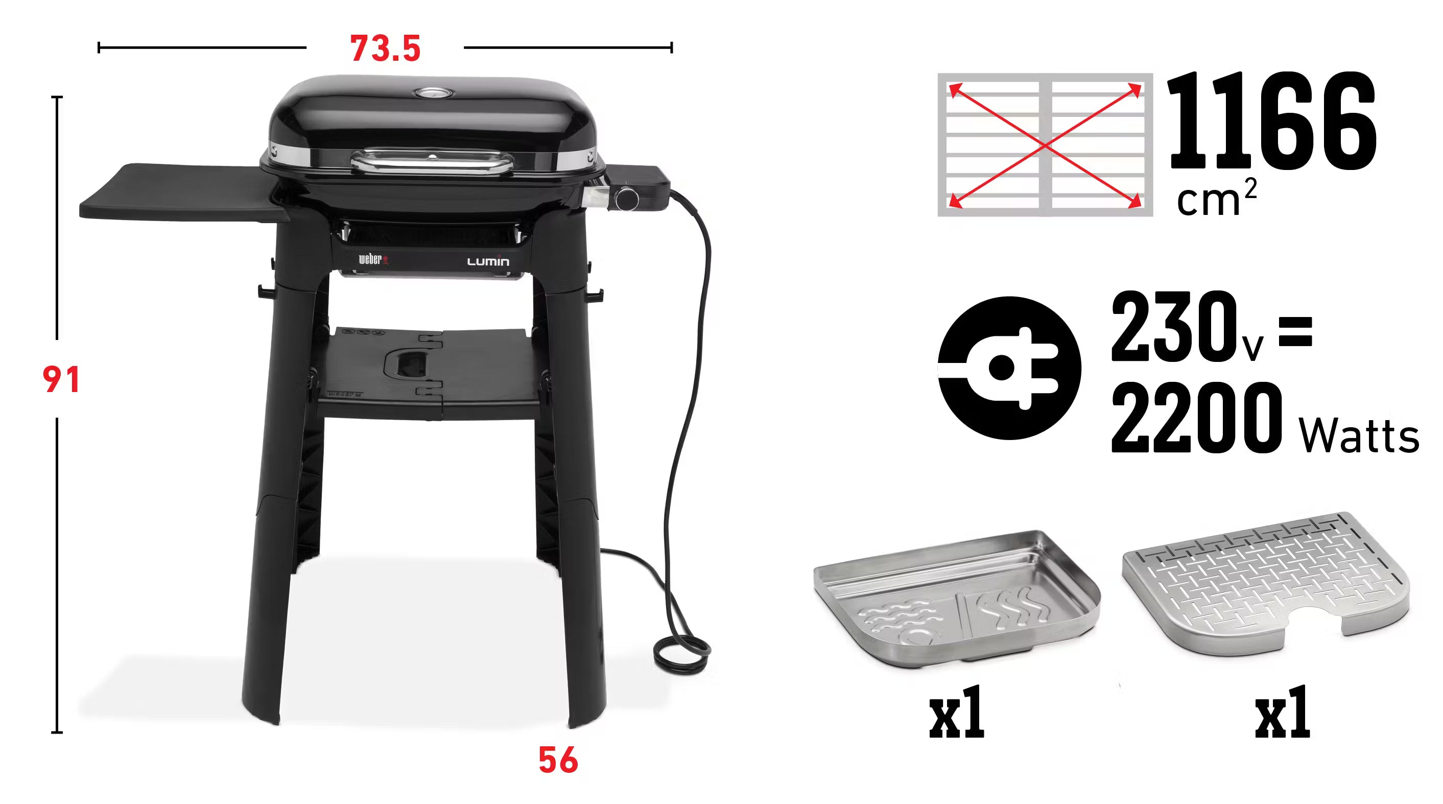 Weber Lumin Compact Electric Barbecue with Stand
